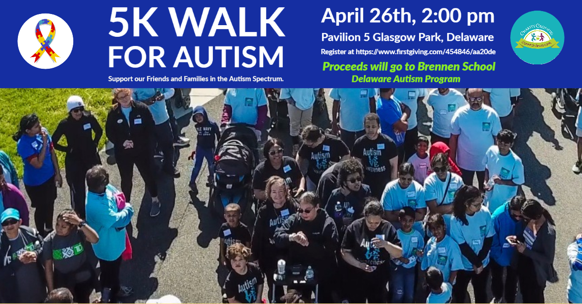5K Walk for Autism, Glasgow Park, Delaware Charity Crossing