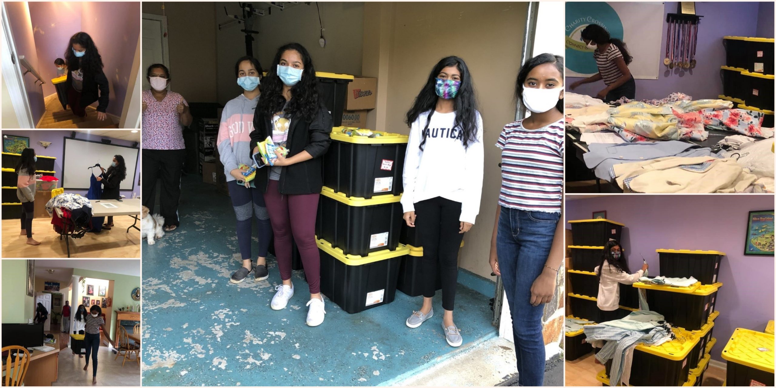 Dress Donation sorting and packing for Children & Family First