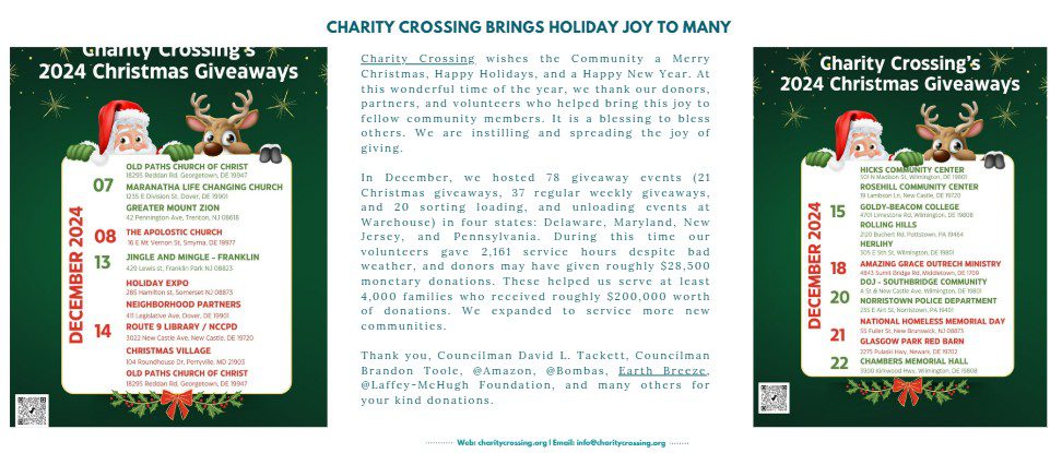 Charity Crossing Brings Holiday Joy to Many